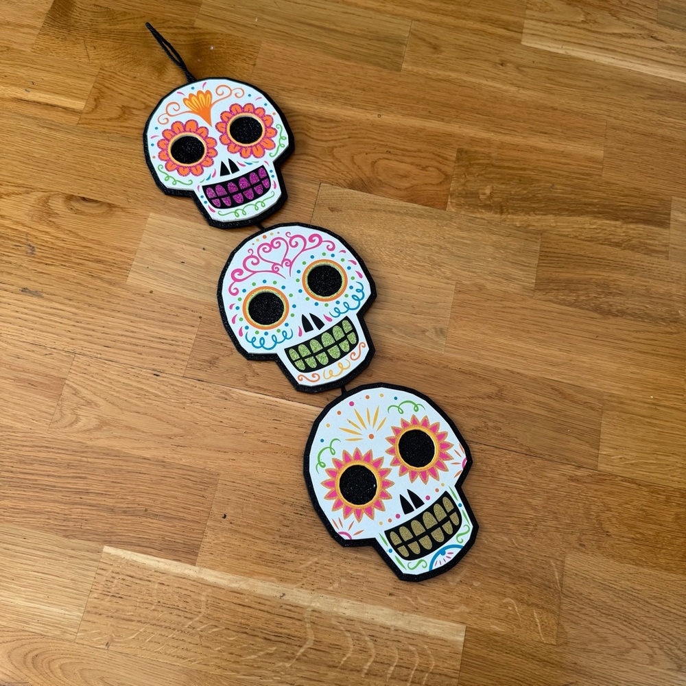 Colorful Day of the Dead Skull Wall Hanging